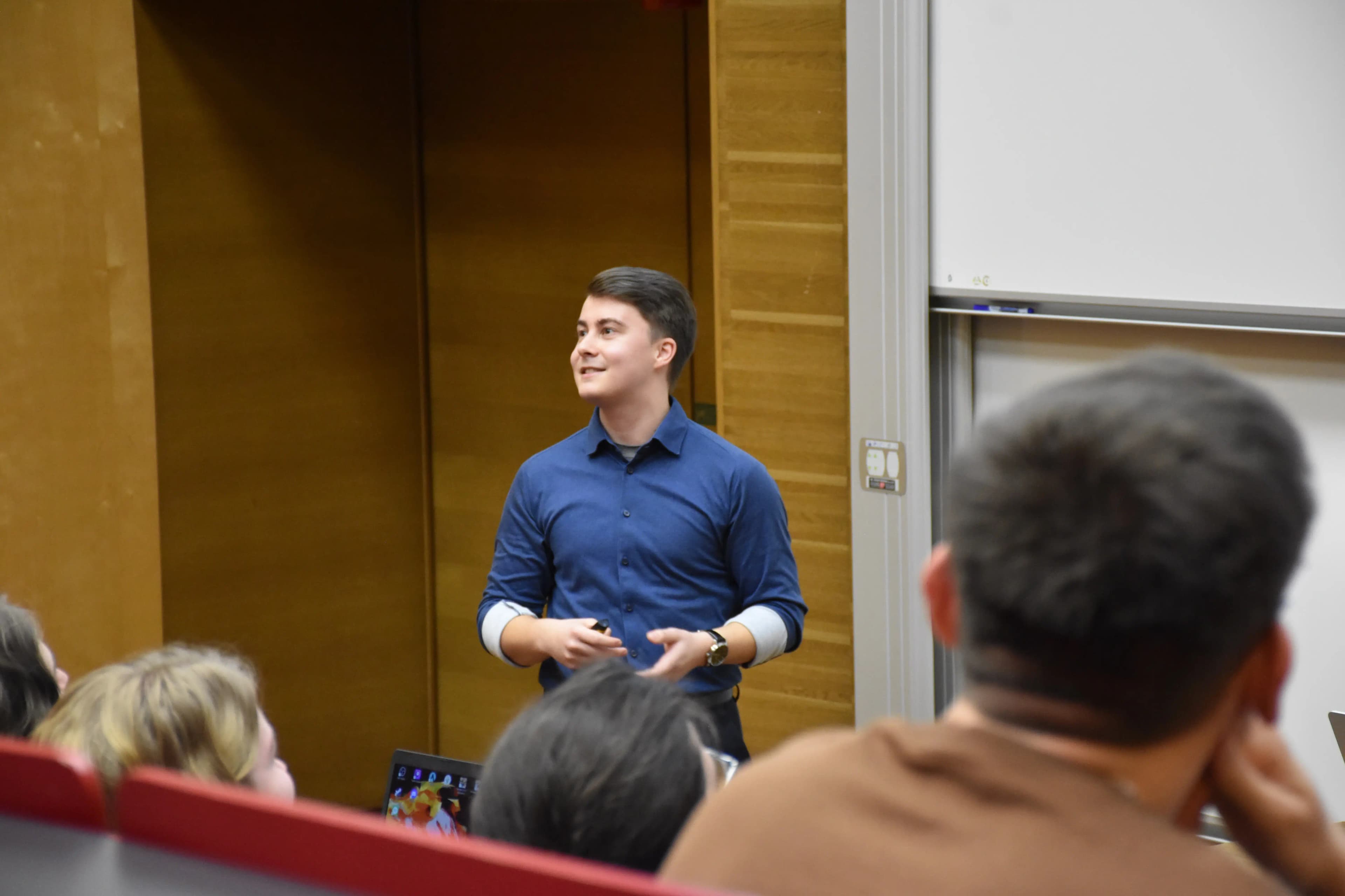 Michael presenting about Communication and Public Speaking
